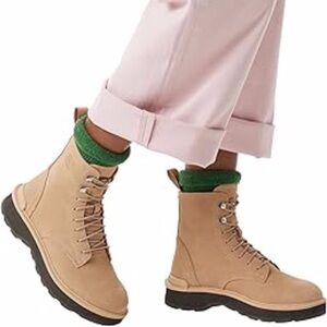 SOREL Lace-up Hi-line Platform Combat Boots Canoe Tawny Buff Women’s Size 6